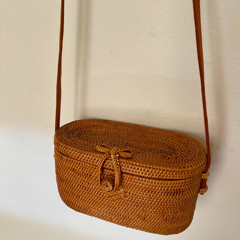 Handwoven Rattan Shoulder Bag